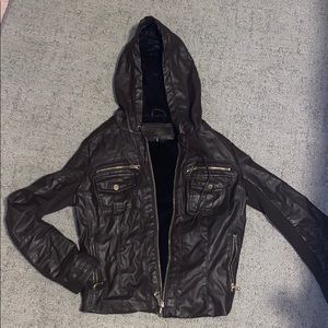 Dark brown leather jacket